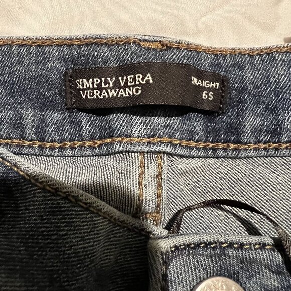 NWT Simply Vera Vera Wang Women's Slim Straight Mid-Rise Jeans size 6 short - Picture 6 of 10